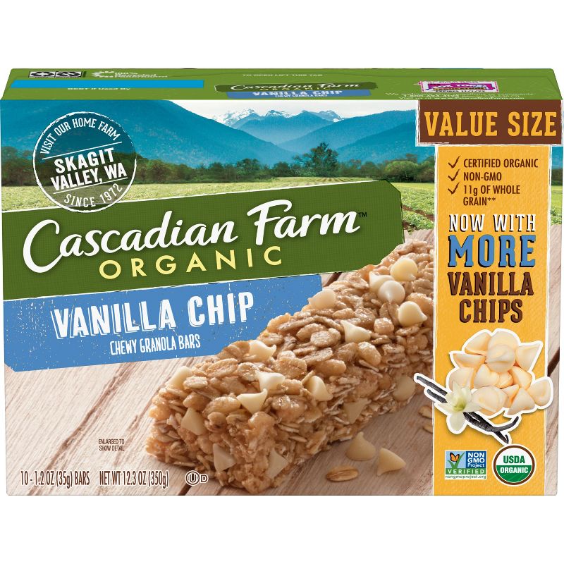 Cascadian Farm Organic Vanilla Chip Granola Bars - 10ct