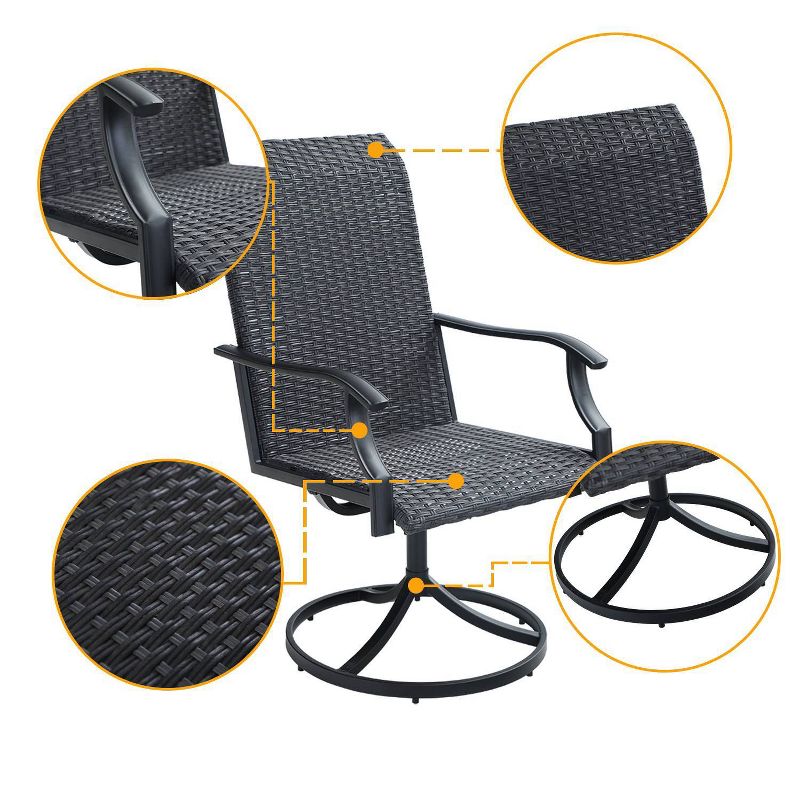 7pc Studio Shine Collection Patio Conversation Set with Sofa, 4 Armchairs & 2 Tables - W Unlimited