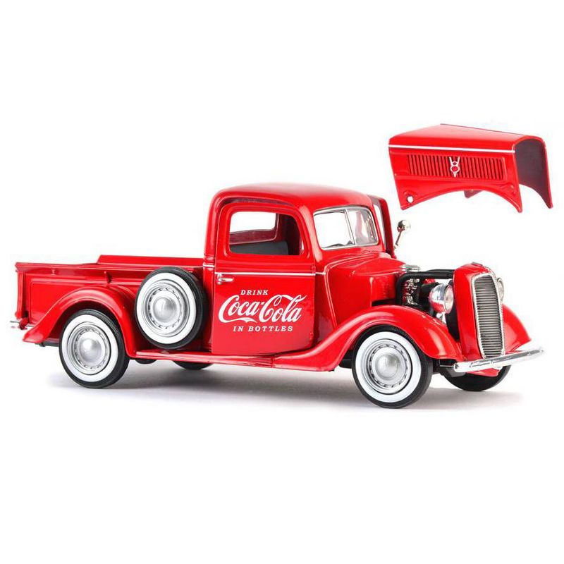 1937 Ford Pickup Truck "Coca-Cola" Red with 6 Bottle Carton Accessories 1/24 Diecast Model Car by Motorcity Classics
