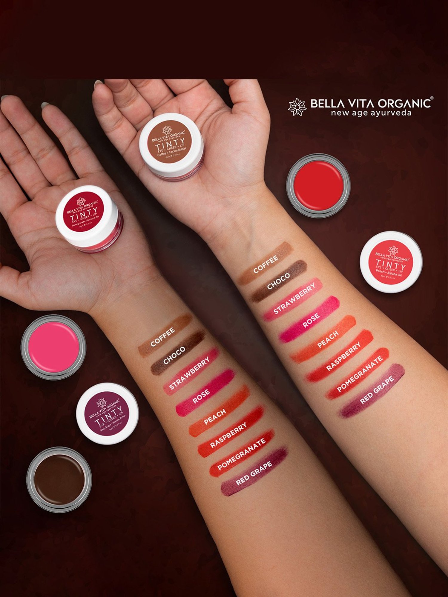 Bella Vita Organic Peach 3 in 1 Tinty for Moisturizing & Nourishing - 8 gm