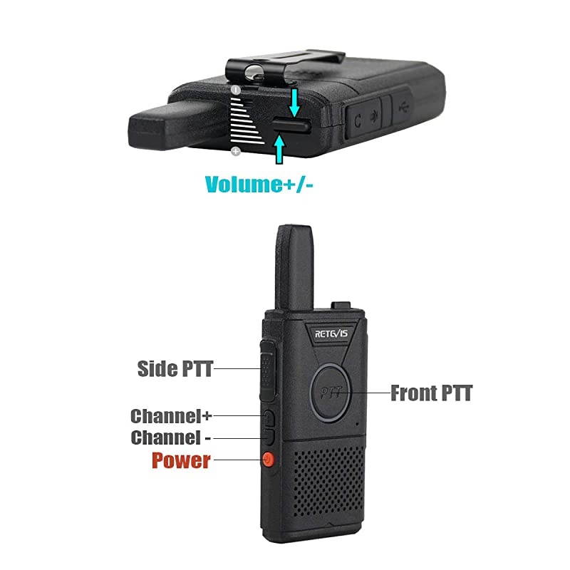 RT18 Radios Walkie Talkies with Earpiece Headsets,Business Portable Two-Way Radios Rechargeable,Mini,Dual PTT,Metal Clip,for Healthcare Retail School(10 Pack)
