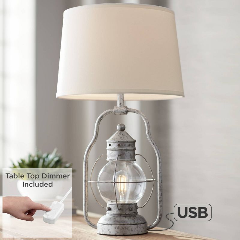 Franklin Iron Works Bodie Lantern Night Light LED USB Lamp with Table Top Dimmer