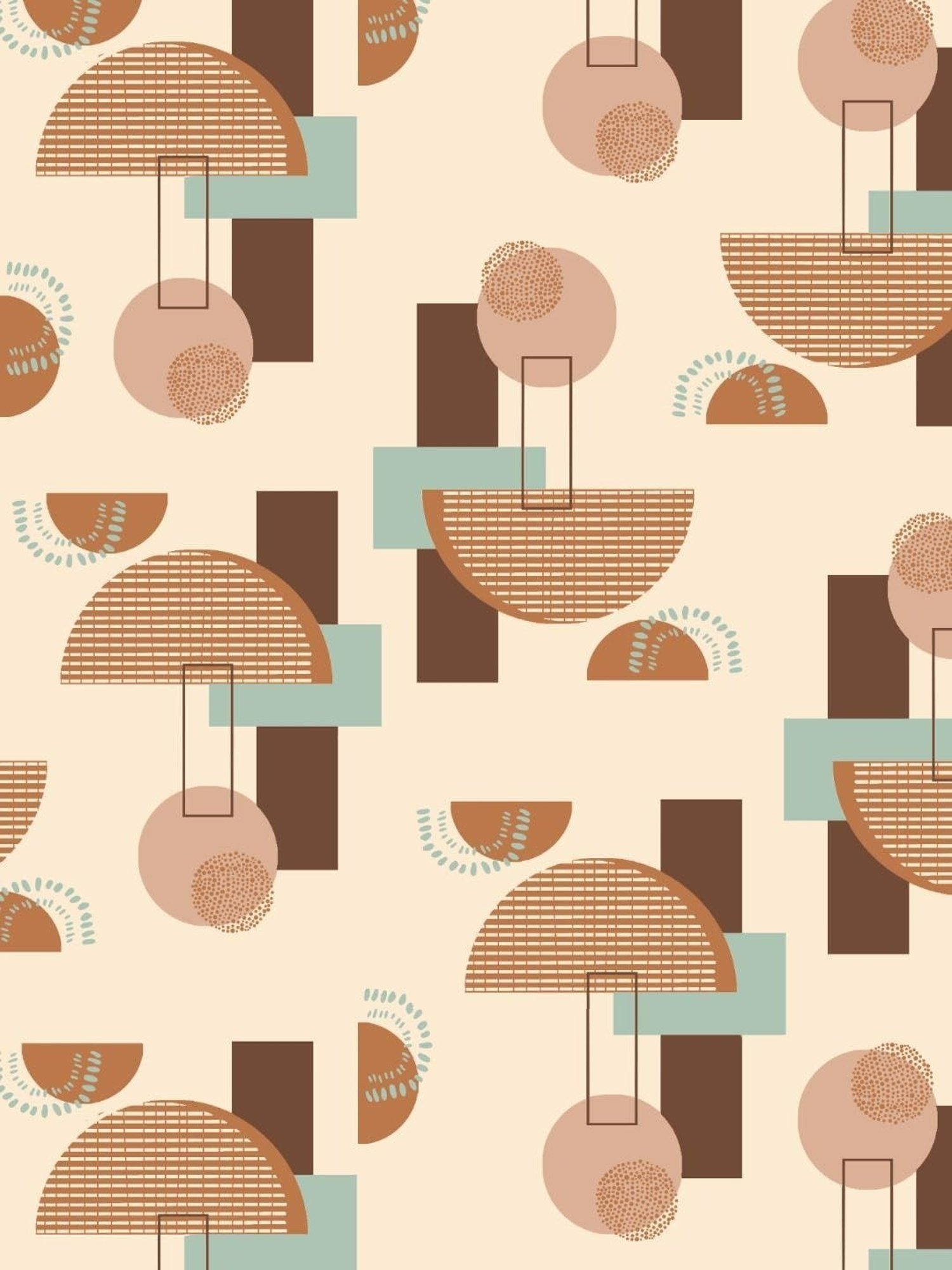 SPACES DRAPE STORY Boho Digital Print Cream & Brown Polyester 5 ft Window Curtains - Set of 2