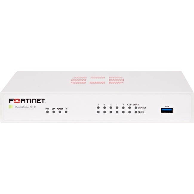 Fortinet FortiGate 51E Network Security/Firewall Appliance (fg-51e-bdl-950-12)