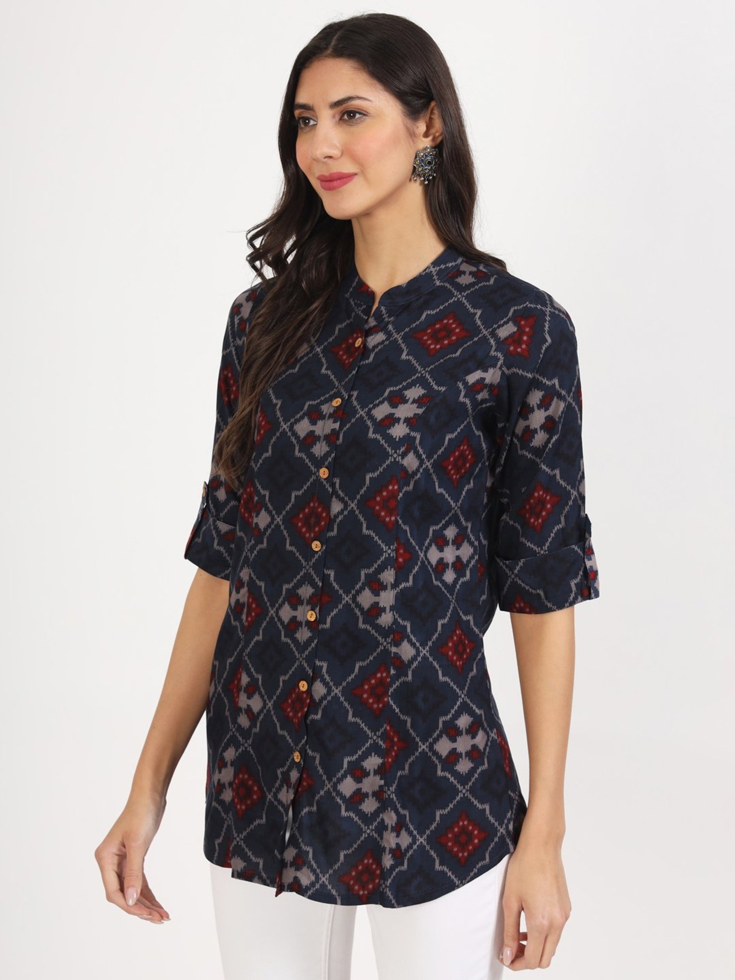 Divena Navy Printed Tunic