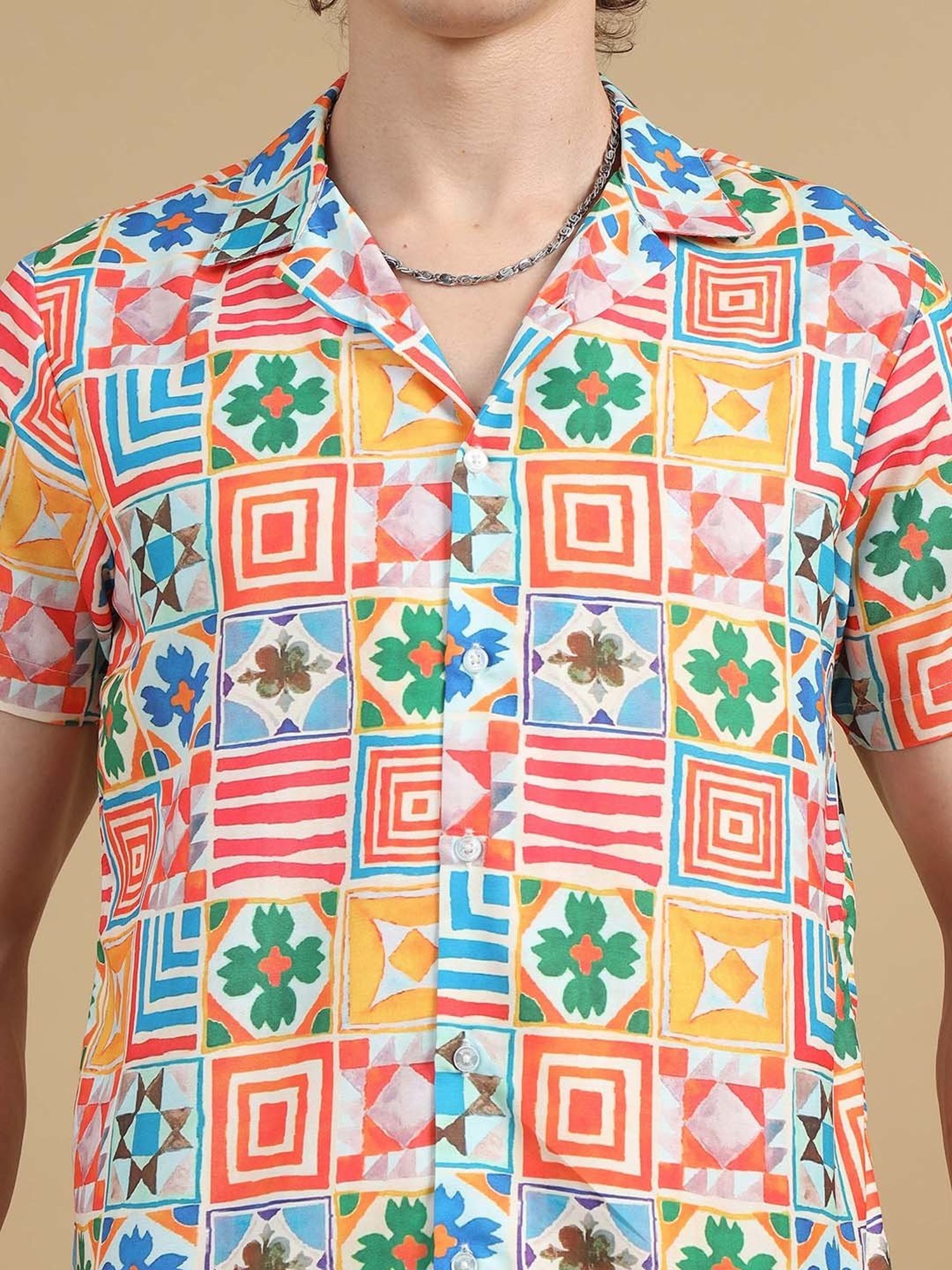 Bushirt Multicolor Regular Fit Printed Shirt & Shorts Set