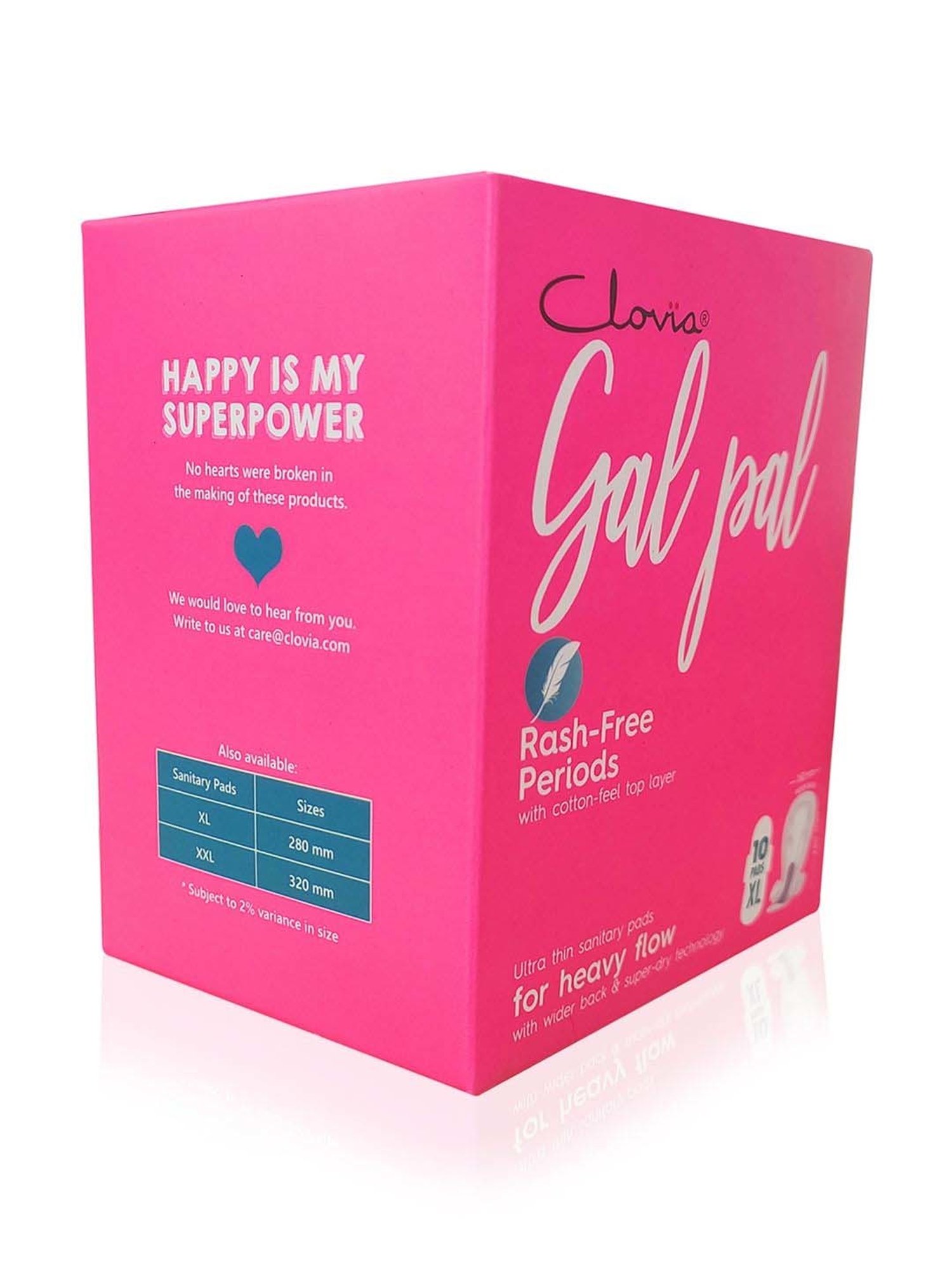 Clovia Botaniqa Gal Pal Sanitary 20 Pads XL for Heavy Flow - 280 mm