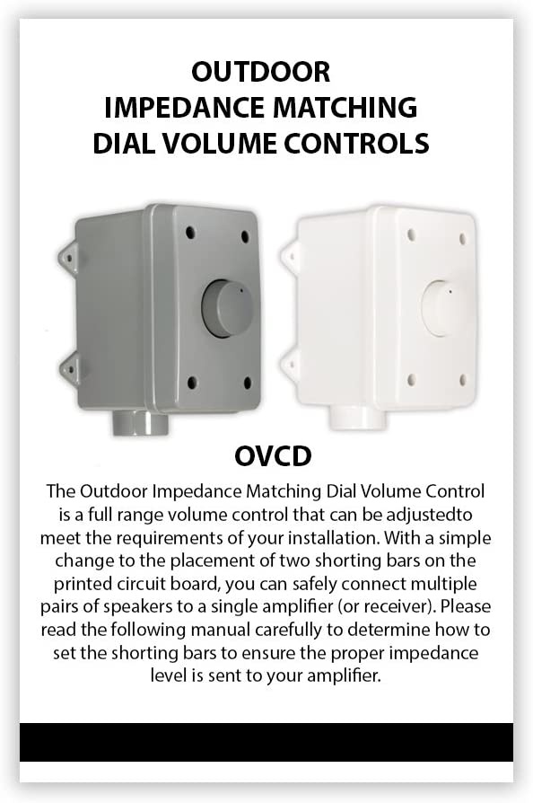 Acoustic Audio AAOVCD-W Outdoor Volume Controls White Weatherproof 2 Piece Set