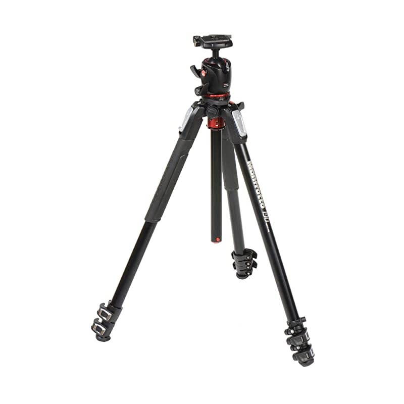 190XPRO Aluminum 3-Section Tripod Kit with Ball Head (MK190XPRO3-BHQ2),Black