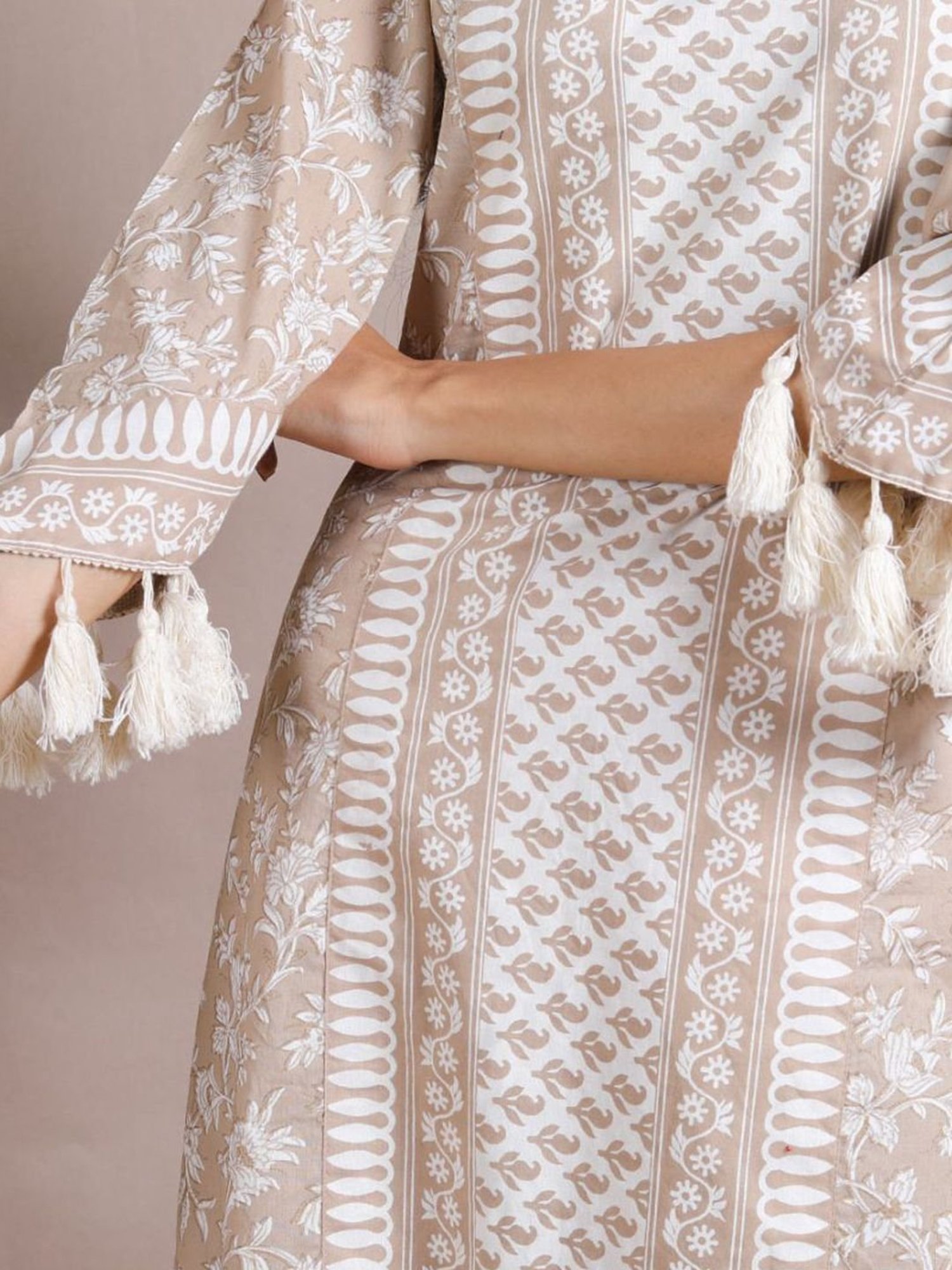 Rustorange Beige Kurta & Palazzo Set