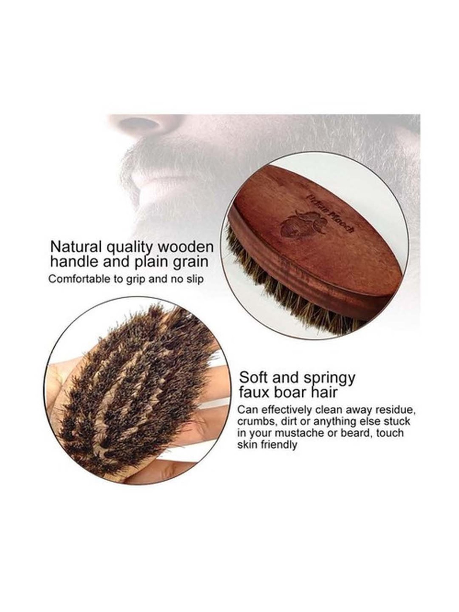 UrbanMooch 100% Boar Bristle Beard & Mustache Brush