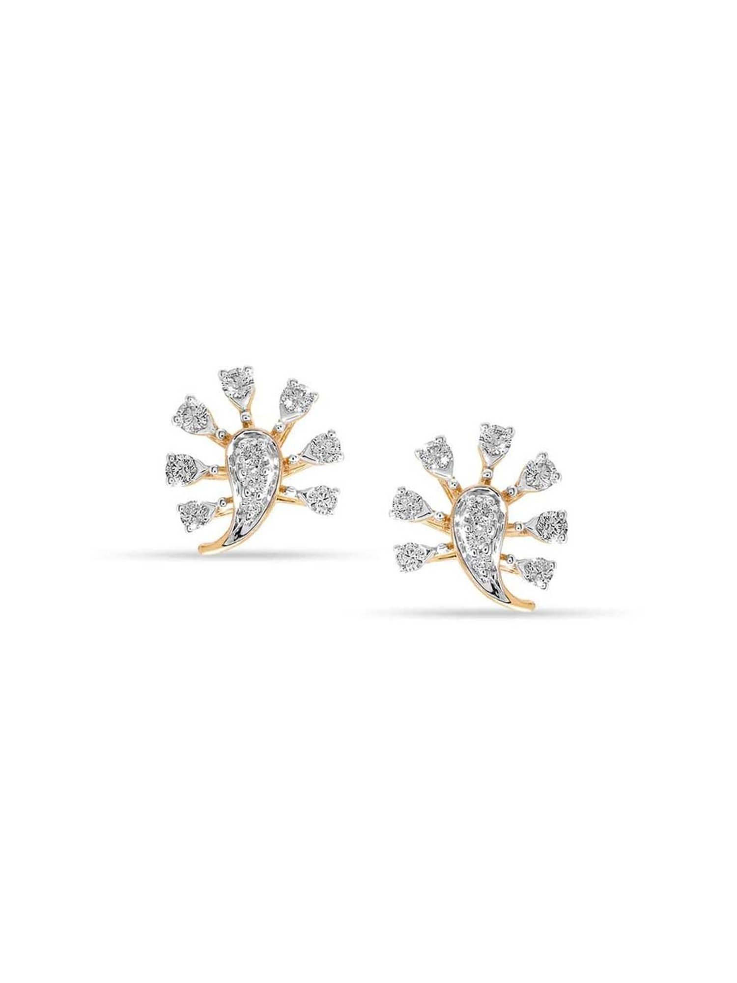 Mia By Tanishq Nature's Finest 14k Gold Shimmering Pear Stud Earrings