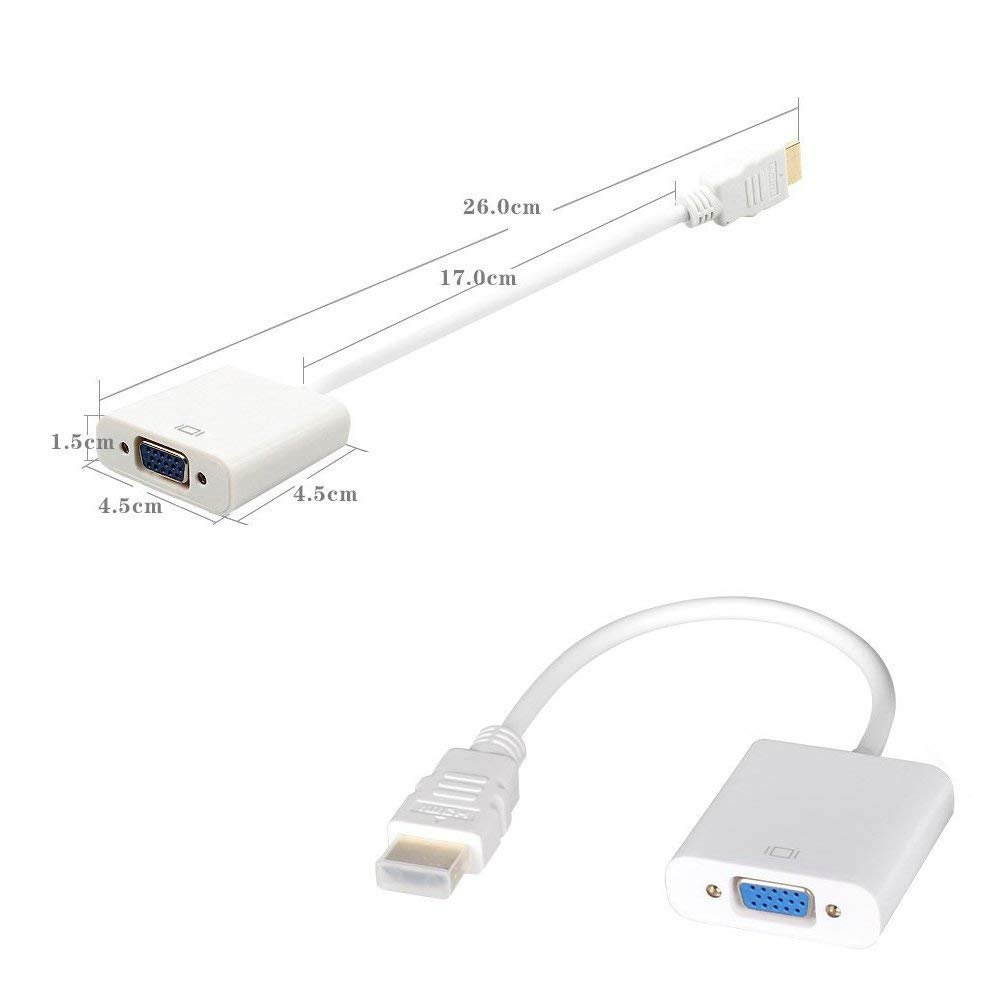 Wanmingtek  HDMI to VGA Adapter Converter up to 1080P Male HDMI to Female VGA for PC, Laptop, Ultrabook, Raspberry Pi, Chromebook (Black)