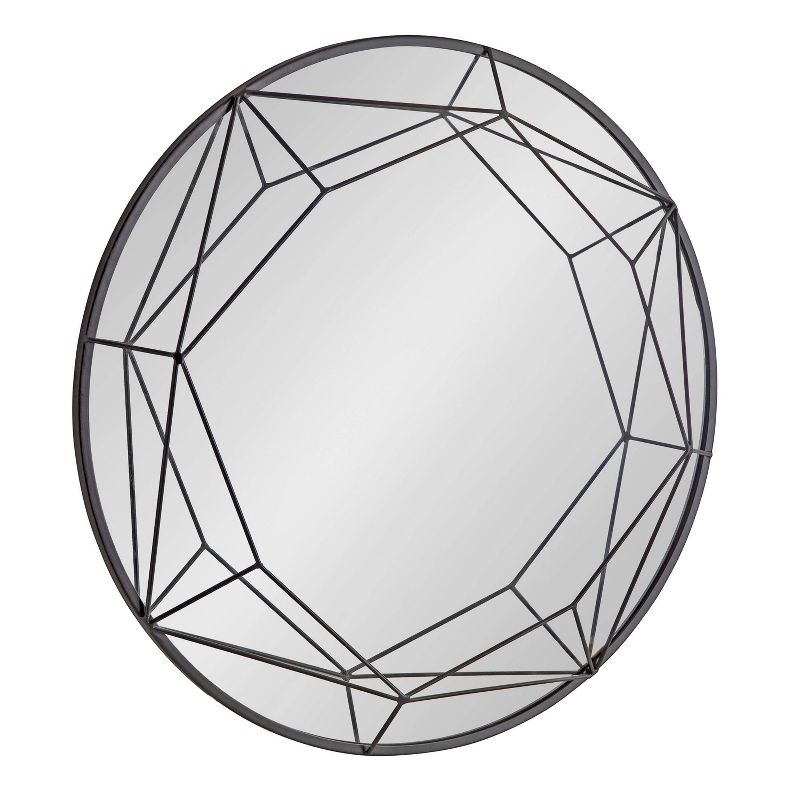 30" Keyleigh Round Wall Mirror Black - Kate & Laurel All Things Decor