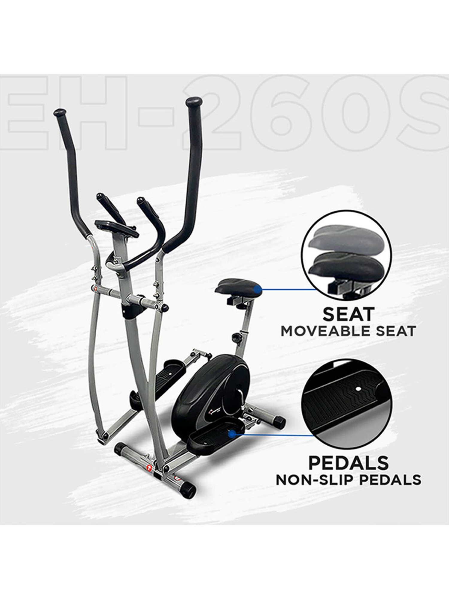 PowerMax Fitness EH-260S Elliptical Trainer (Black)