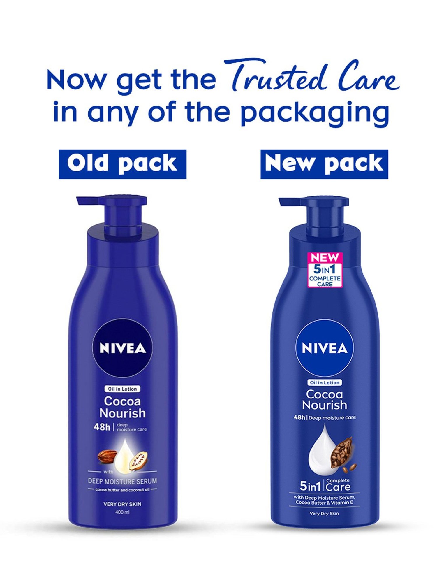 Nivea Oil in Lotion Cocoa Nourish Body Lotion 5 in 1 Complete Care - 400 ml
