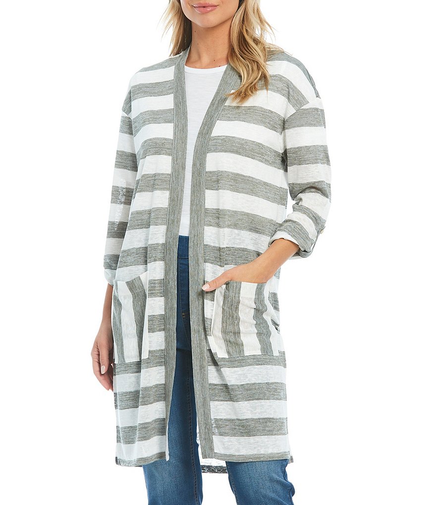 Westbound Two-Pocket 3/4 Roll Tab Sleeve Cardigan