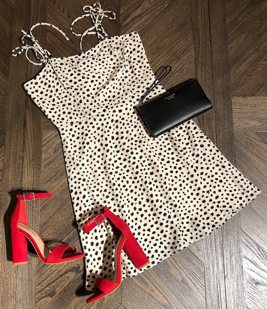 GB Tie Strap Dotted Mini Dress