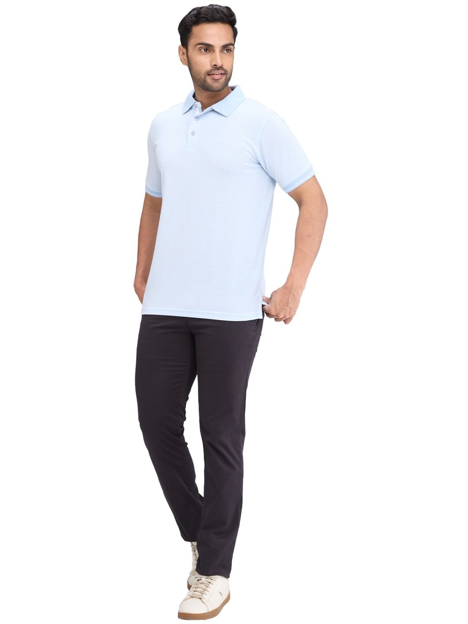 Park Avenue Blue Slim Fit Polo T-Shirt