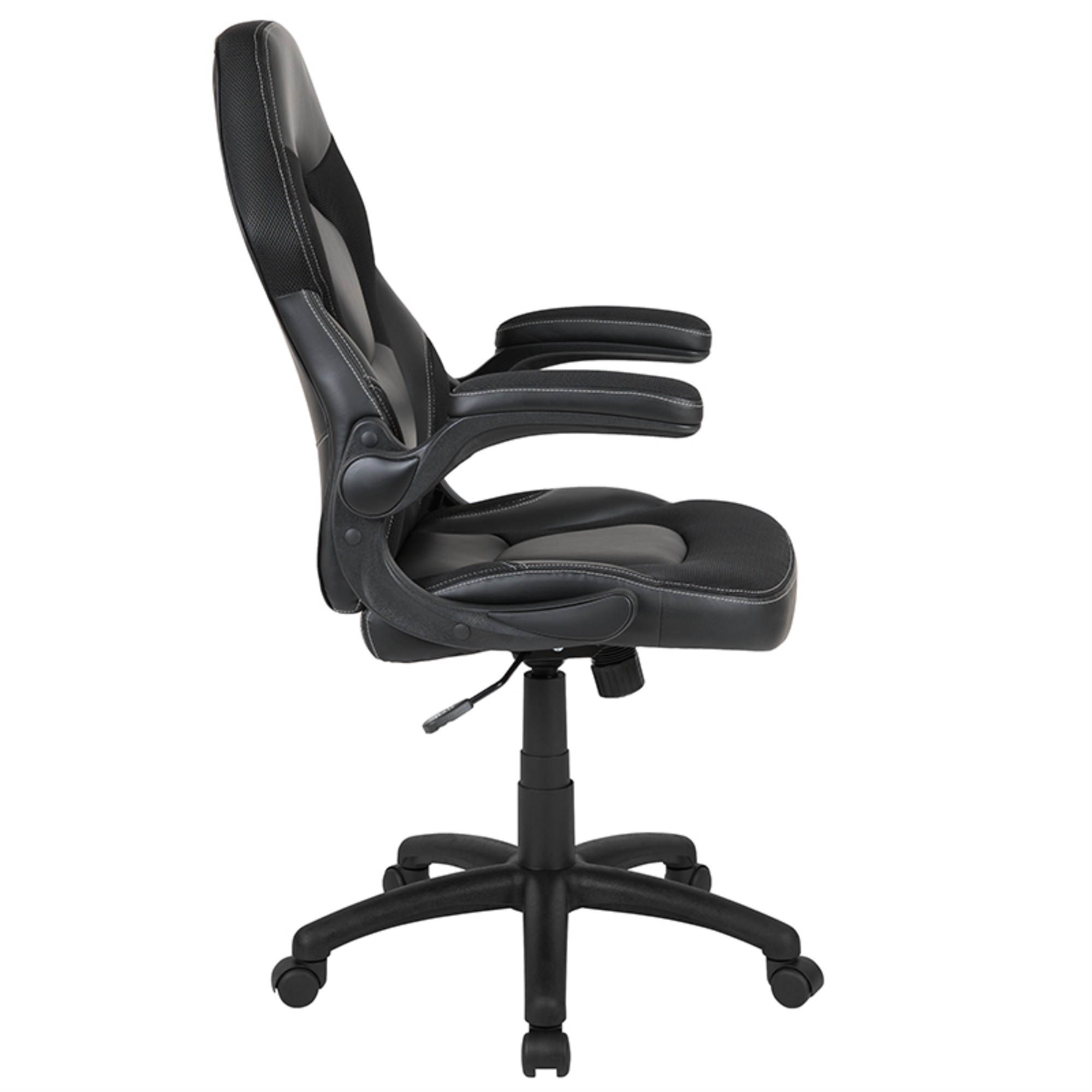 Flash Furniture X10 Gaming Chair Racing Office Adjustable Swivel Chair with Flip-up Arms - Black LeatherSoft