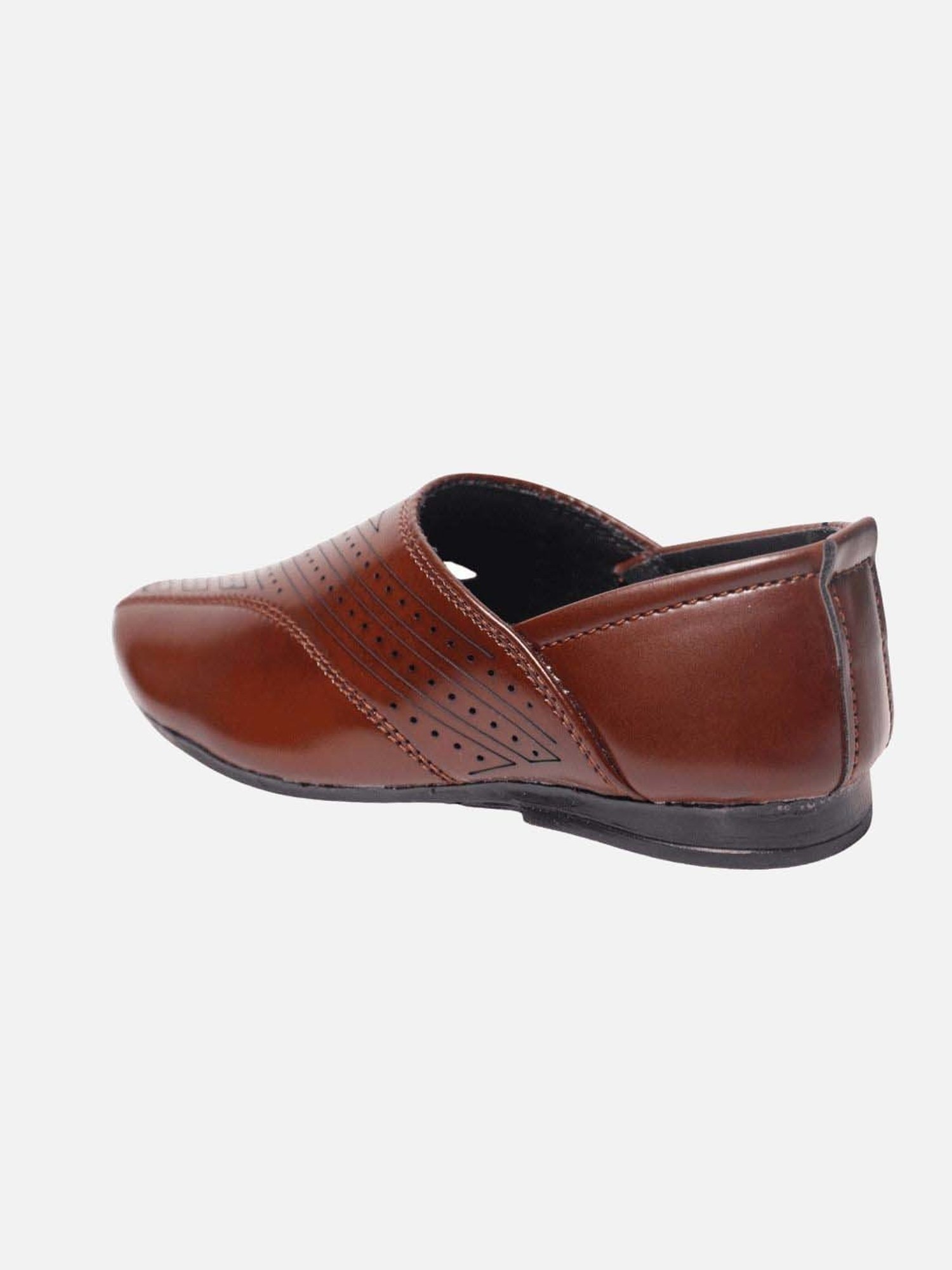 Tiny Bugs Boys Brown Party Wear Slip Ons