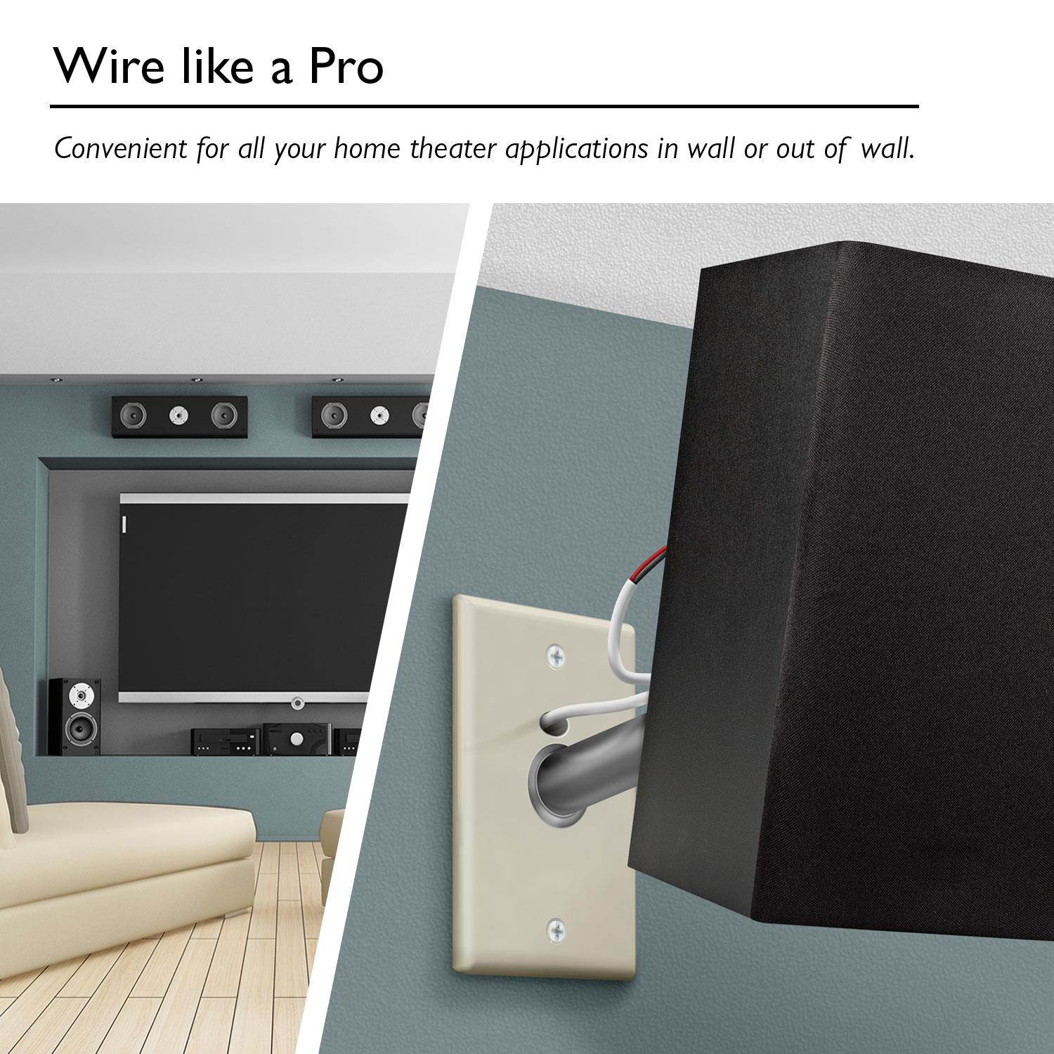 16 Gauge CL2 OFC Speaker Wire, GearIT Pro Series 16AWG (250 Feet / 76.2 Meters / White) Oxygen Free Copper UL CL2 Rated In-Wall Speaker Wire Cable for Home Theater and Car Audio Use