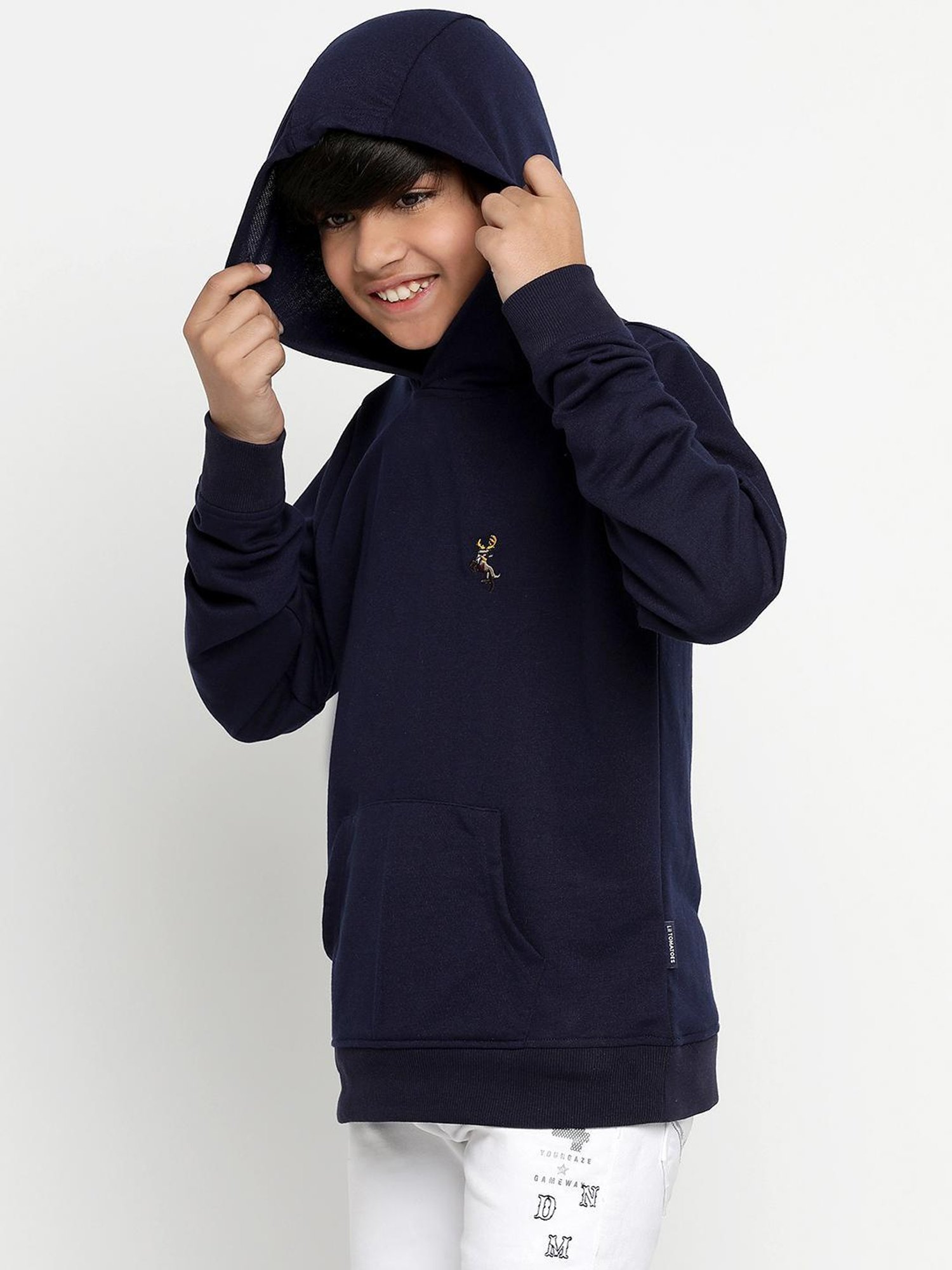 Lil Tomatoes Kids Navy Solid Full Sleeves Sweatshirt