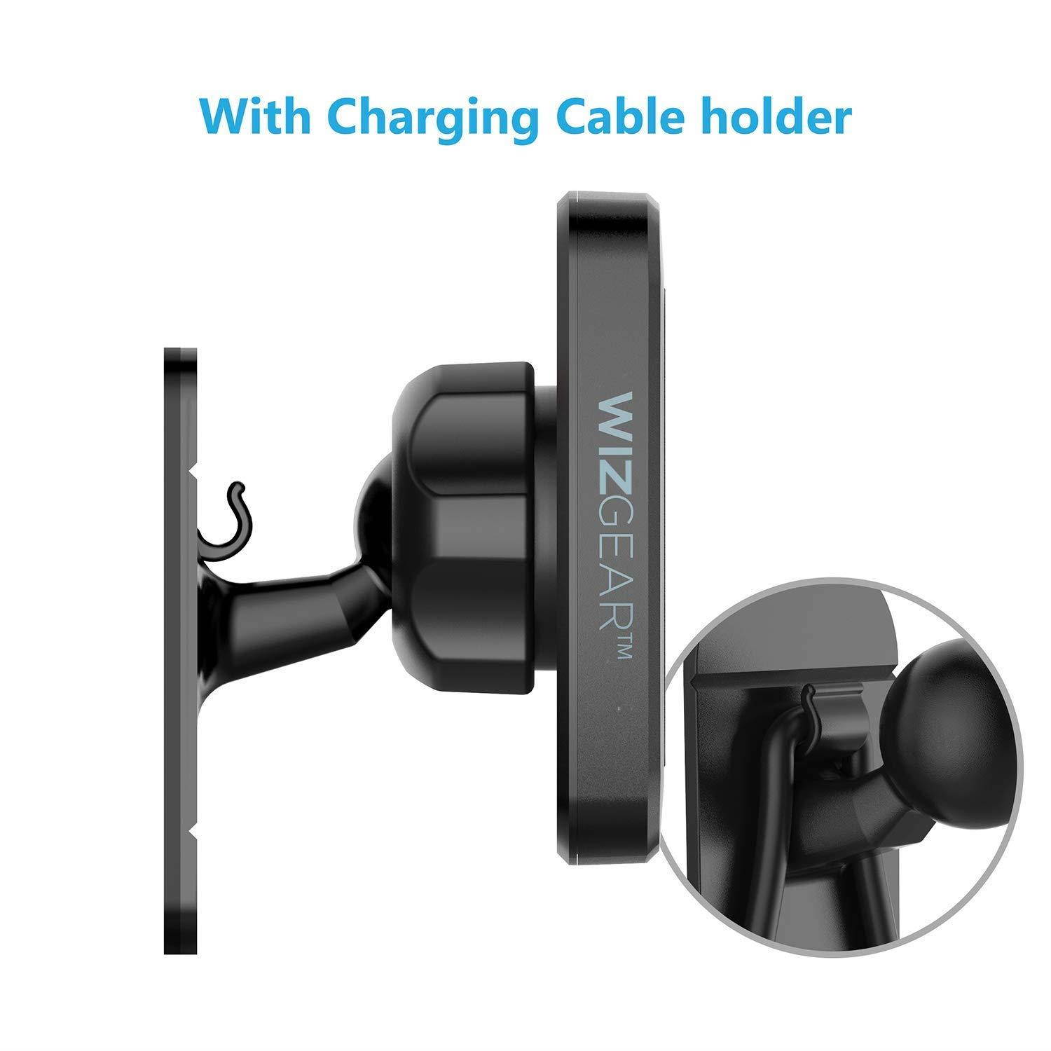 Magnetic Phone Car Mount, WizGear Universal Stick On Dashboard Magnetic Car Mount Holder, for Cell Phones and Mini Tablets with Fast Swift-snap Technology, (Newer Model)