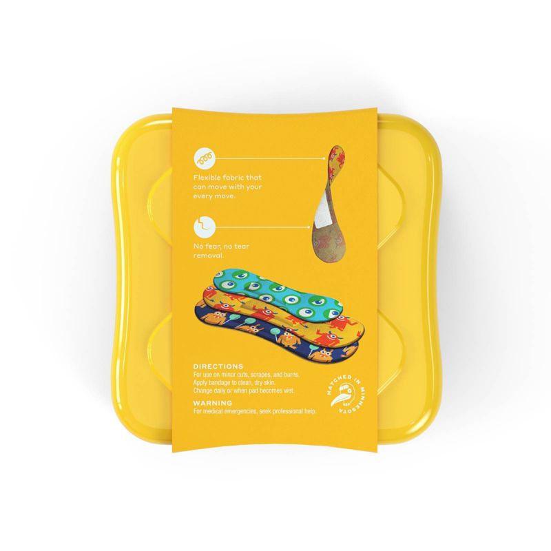 Welly Kids Bravery Badges Assorted Monster Flex Fabric Bandages - 48ct