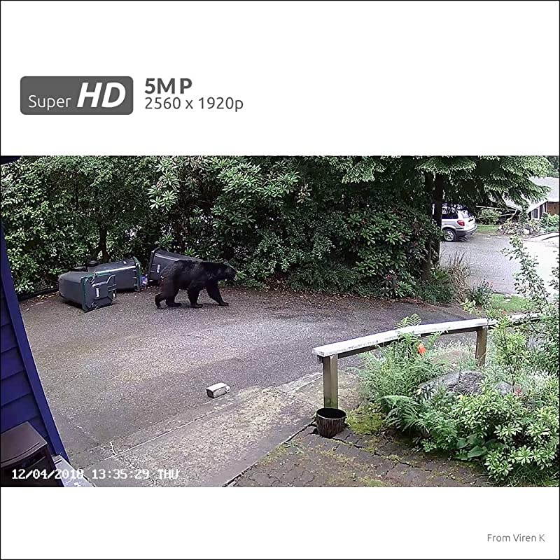 PoE Camera 5MP Super HD 4X Optical Zoom Outdoor Indoor Video Surveillance Work with Google Assistant, IP Security IR Night Vision Motion Detection with Phone App RLC-511