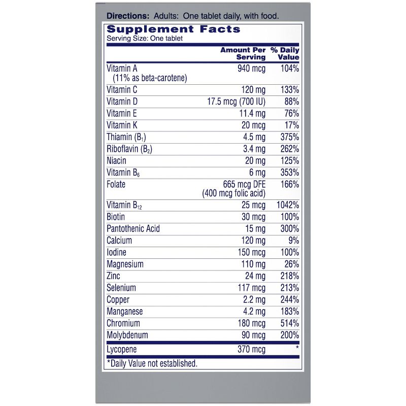 One A Day Men's 50+ Health Advantage Multivitamin / Multimineral Dietary Supplement Tablets - 65ct