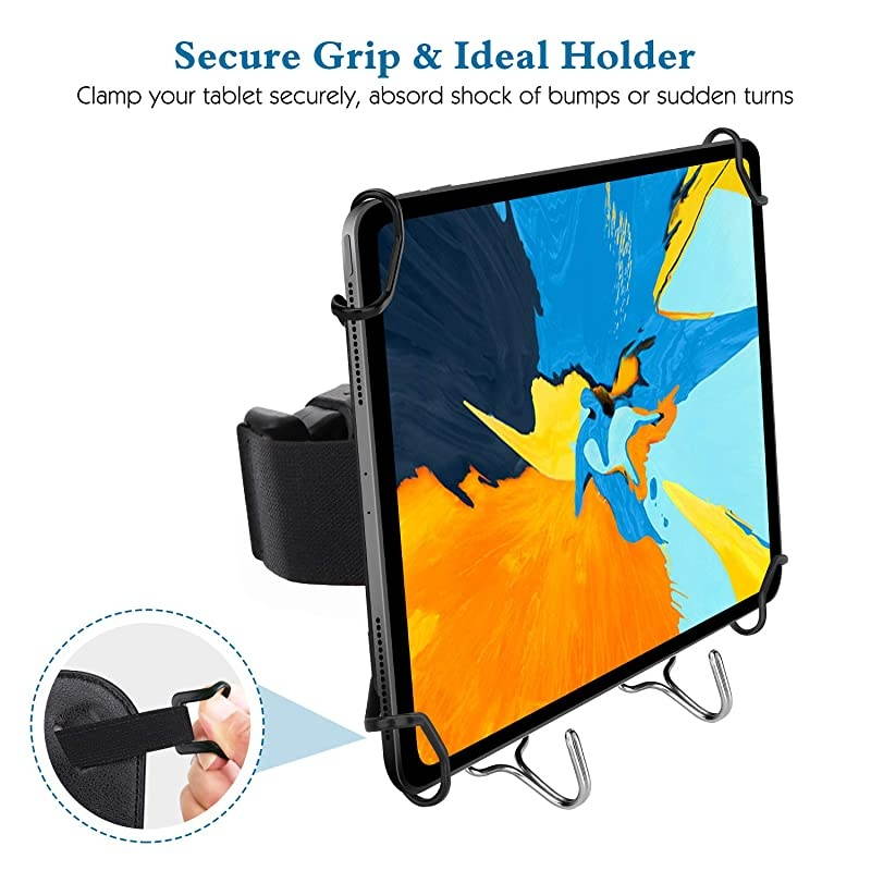Car Headrest Holder Universal Car Tablet Holder Headrest Mount for 7quot11quot Tablet Compatible with iPad Pro 11 2020 iPad 102quot 2019 iPad Air 3 2 Mini 5 4 3 iPad 4 3 2 Galaxy Tab Black