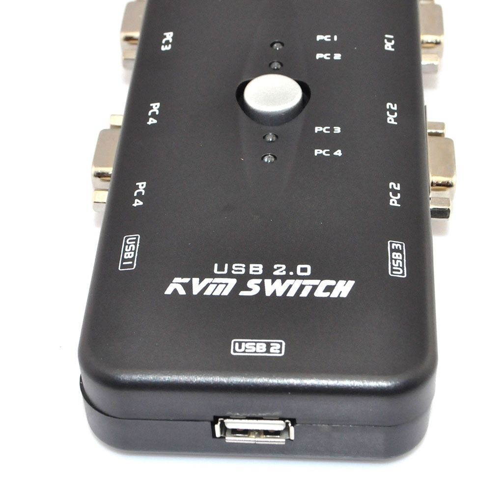4 PORT KVM SWITCH + 4 SET 3-IN-1USB KVM CABLES FOR PC