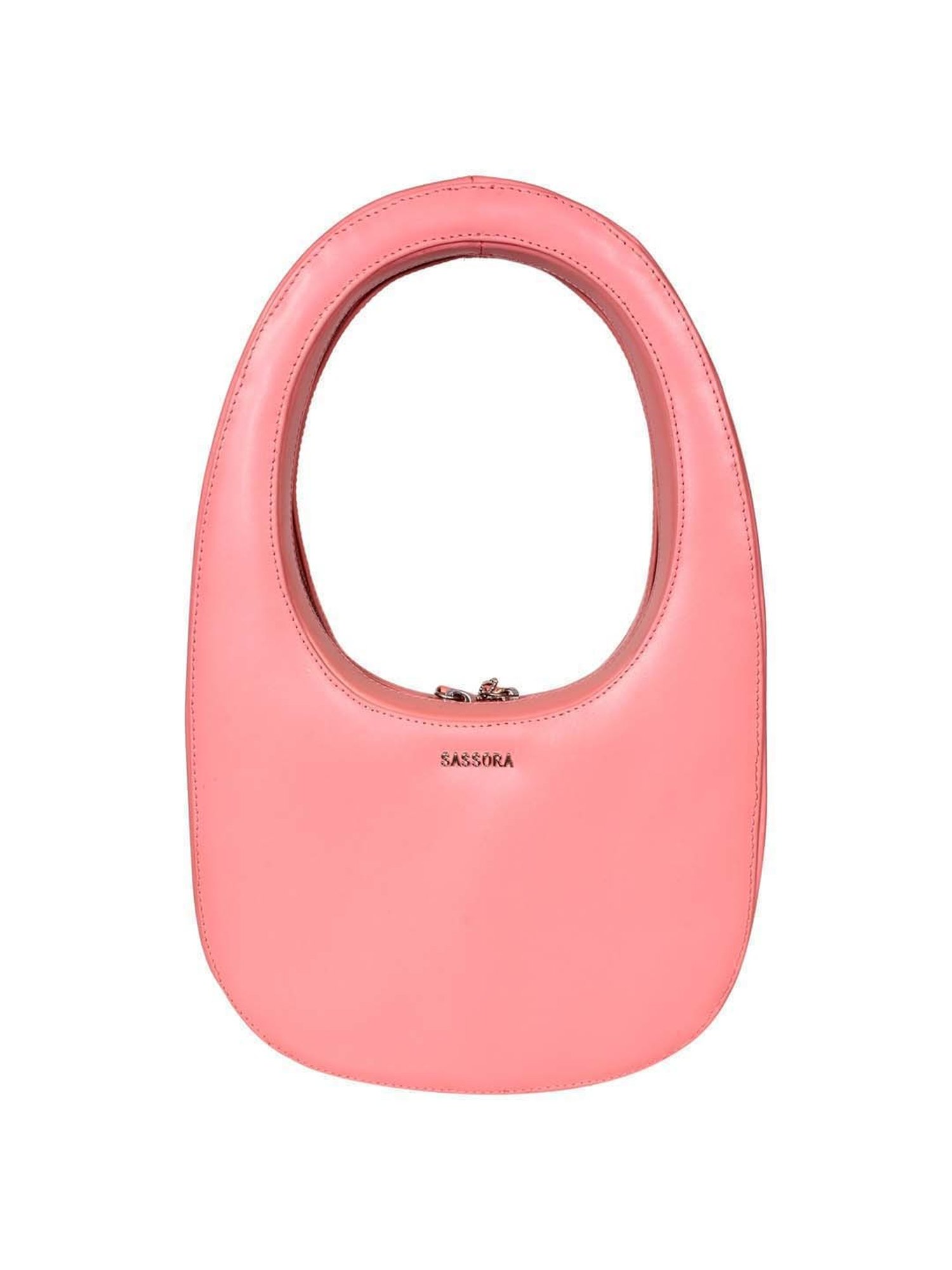 SASSORA Pink Solid Medium Hobo Handbag