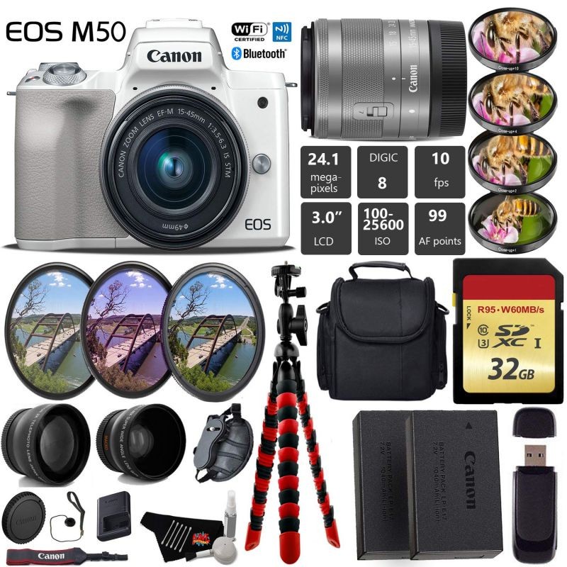 EOS 2000D (Rebel T7) Digital SLR Camera with 18-55mm Lens Kit (Black) - Basic Accessories Bundle