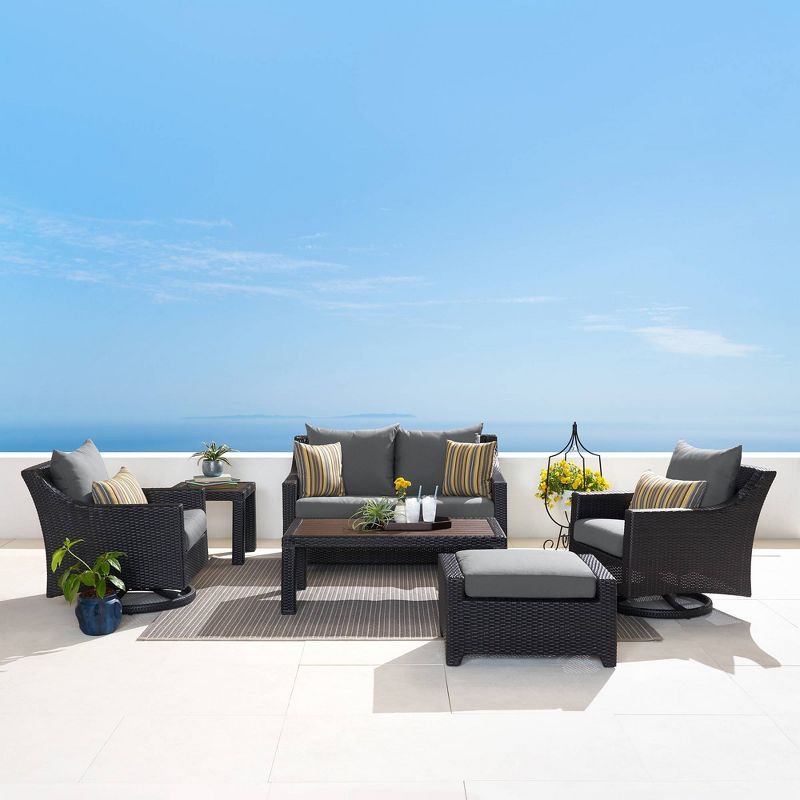 Deco Deluxe 6pc Love & Motion Club Seating Set - Charcoal Gray - RST Brands