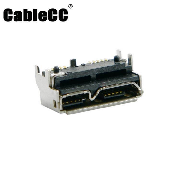 Cablecc  10pcs Micro USB 3.0 10pin Female Socket Receptacle Board Mount SMT Type 5.2mm Height for Samsung Toshiba USB Hard Disk