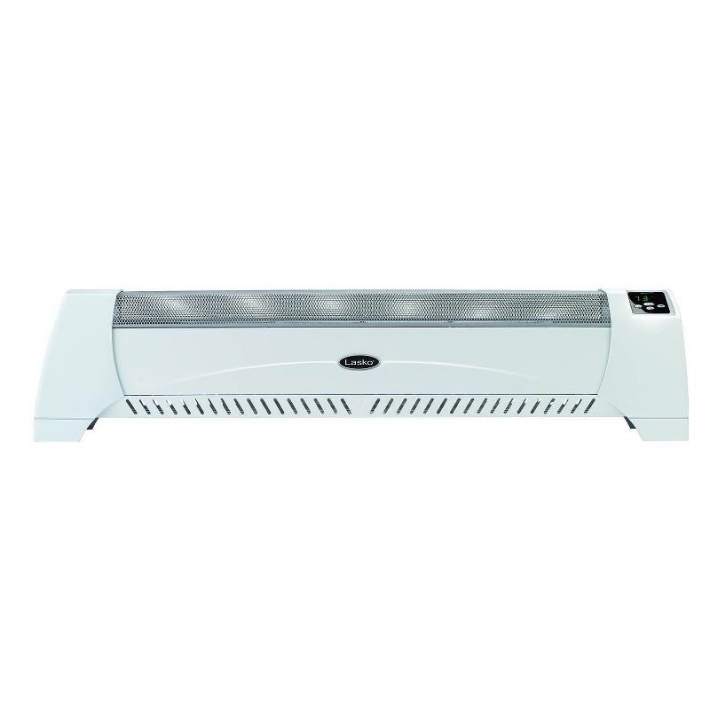 Lasko Silent 1500 Watt 40 Inch Low Profile Convection Floor Room Heater, White