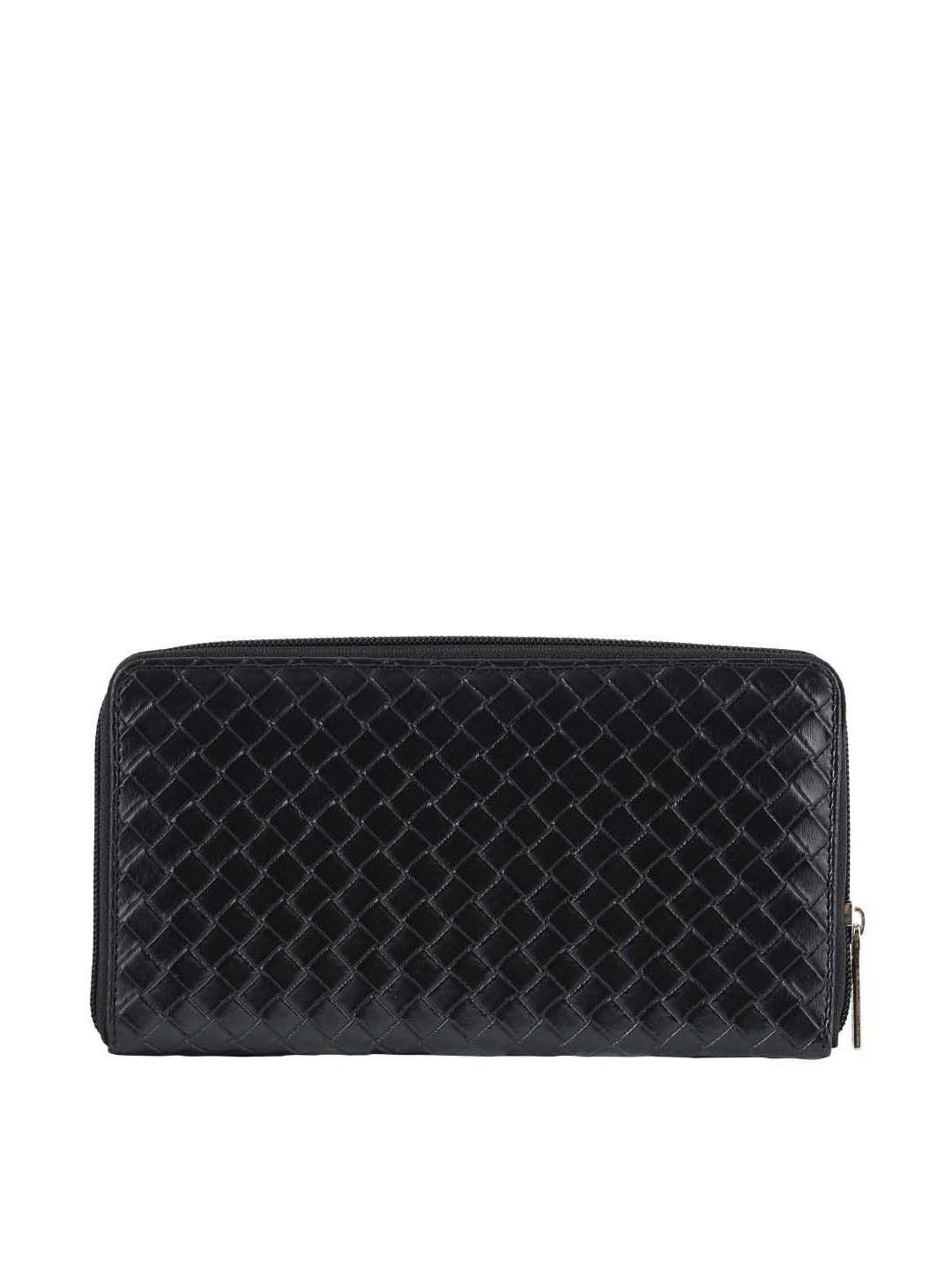 Toteteca Black Textured Zip Around Wallet for Women