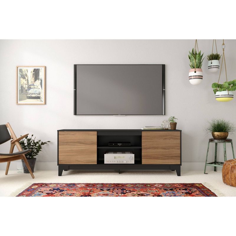 Rhapsody TV Stand for TVs up to 72" Black/Cinnamon - Nexera
