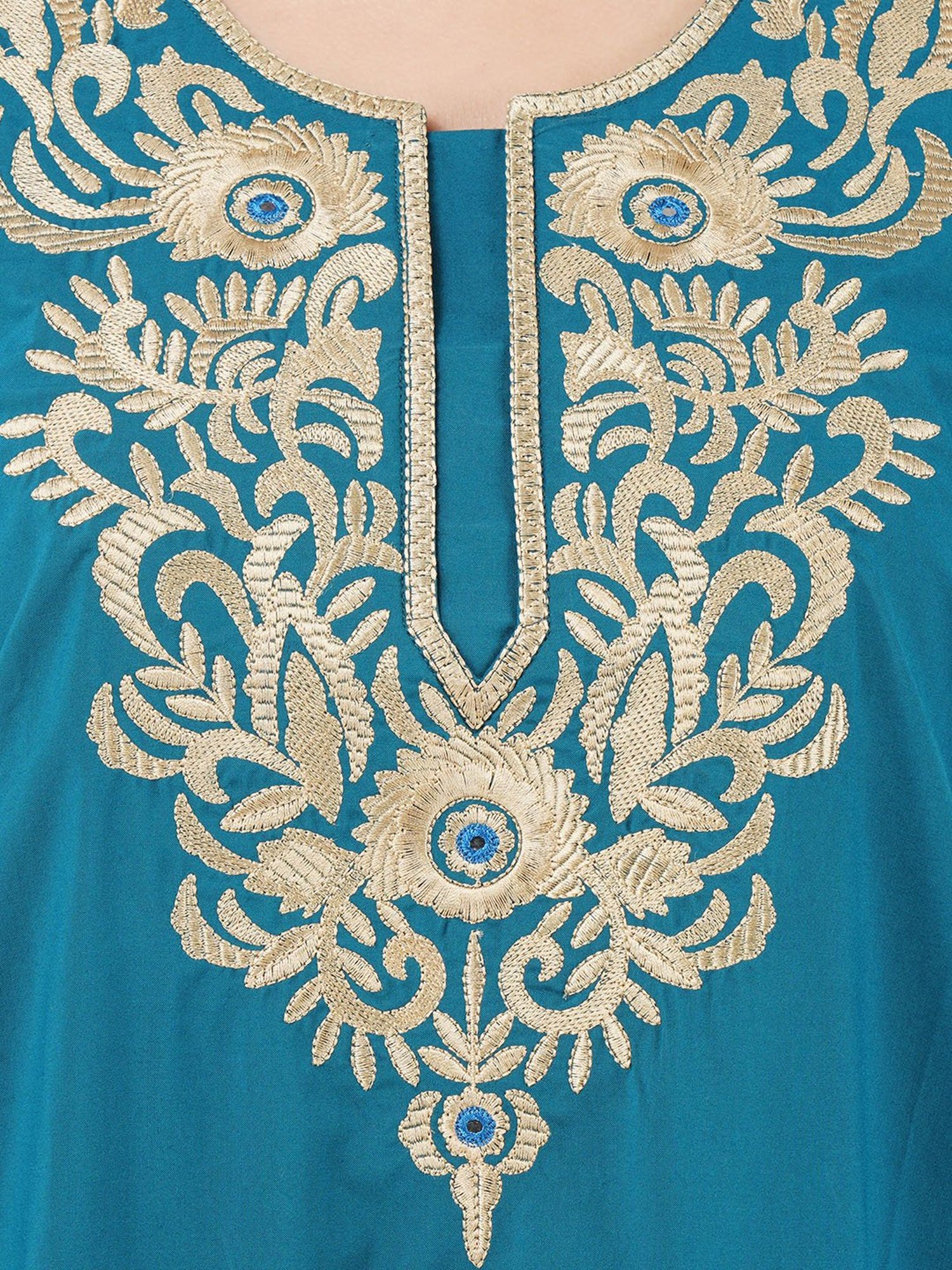 KOI SLEEPWEAR Teal Blue Embroidered Nighty