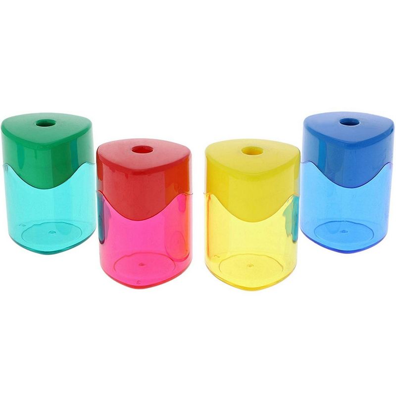 Juvale 24-Pack Manual Handheld Twist Cap Pencil Sharpener Arts and Crafts  , 4 Colors 1.6 x 1.6 x 2.1 In