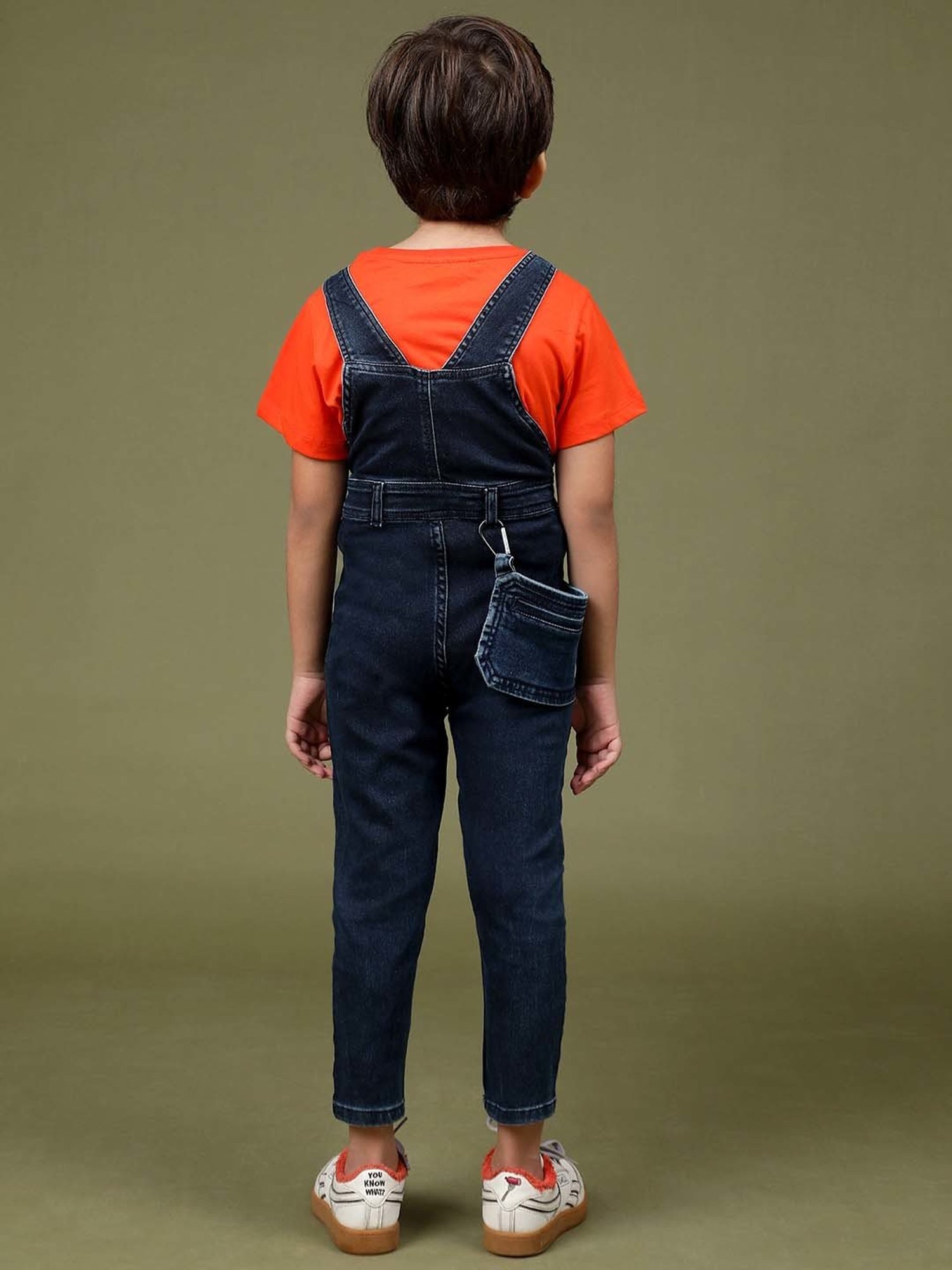 Kiddopanti Kids Blue Solid Dungaree