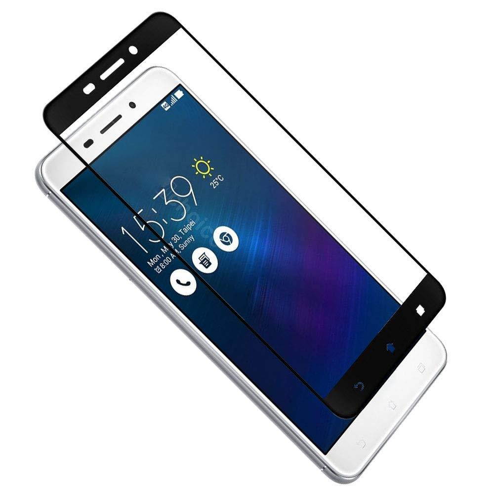 Asus ZenFone 3 Laser Glass Screen Protector-(3 Pack) Clear Anti-Fingerprint Ultra-Thin 9H Full Coverage Silk Print Tempered Protective Film Black for Asus ZenFone 3 Laser ZC551KL Z01BDC Z01BDB Z01BDA