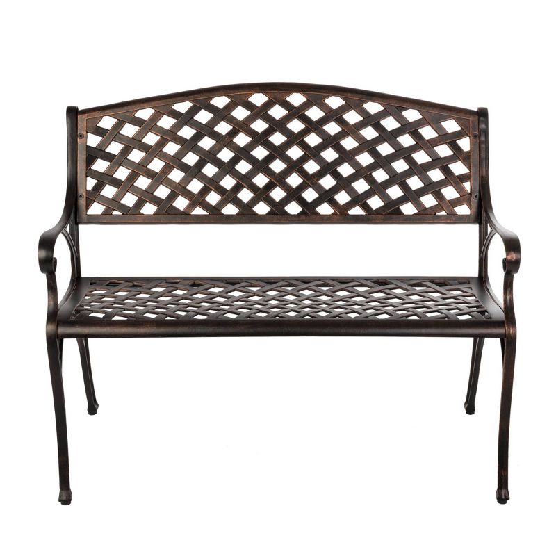 Antique Bronze Cast Aluminum Patio Bench - Fire Sense