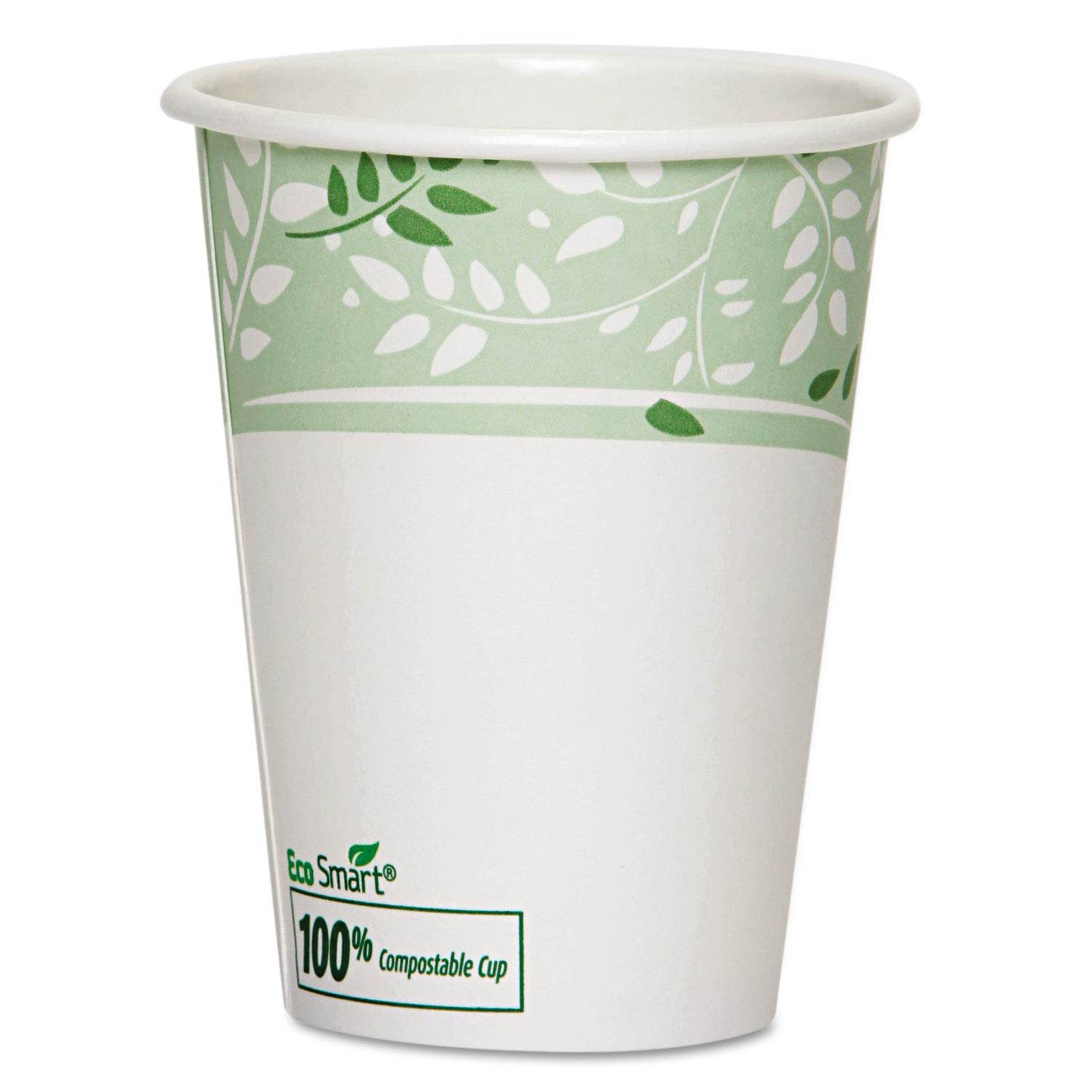 Pla Hot Cups, Paper W/Pla Lining, Viridian, 12Oz, 1000/Carton