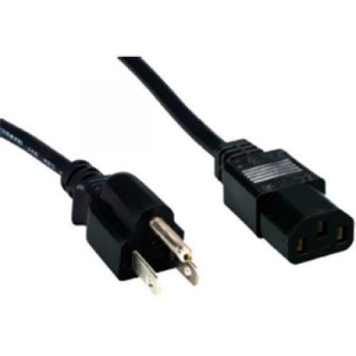 Comprehensive Cable and Connectivity PWC-BK-6 Standard PC Power Cord, NEMA 5-15P to IEC 60320-C13, 18/3 SVT, Black 6ft.