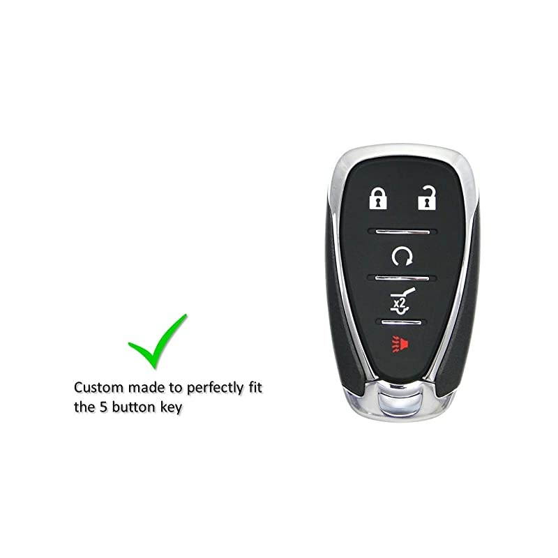 Silicone Key Fob Cover for 2019 2018 2017 Chevy Malibu Camaro Trax Traverse Sonic Cruze Volt Equinox Spark | Car Accessory for Chevrolet | Key Protection Case 2 Pcs Black