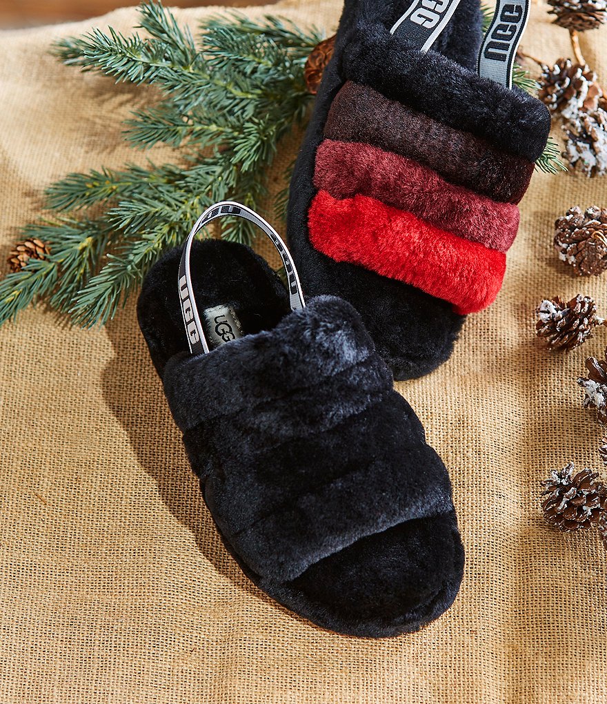 UGG&reg; Logo Fluff Yeah Fur Slides