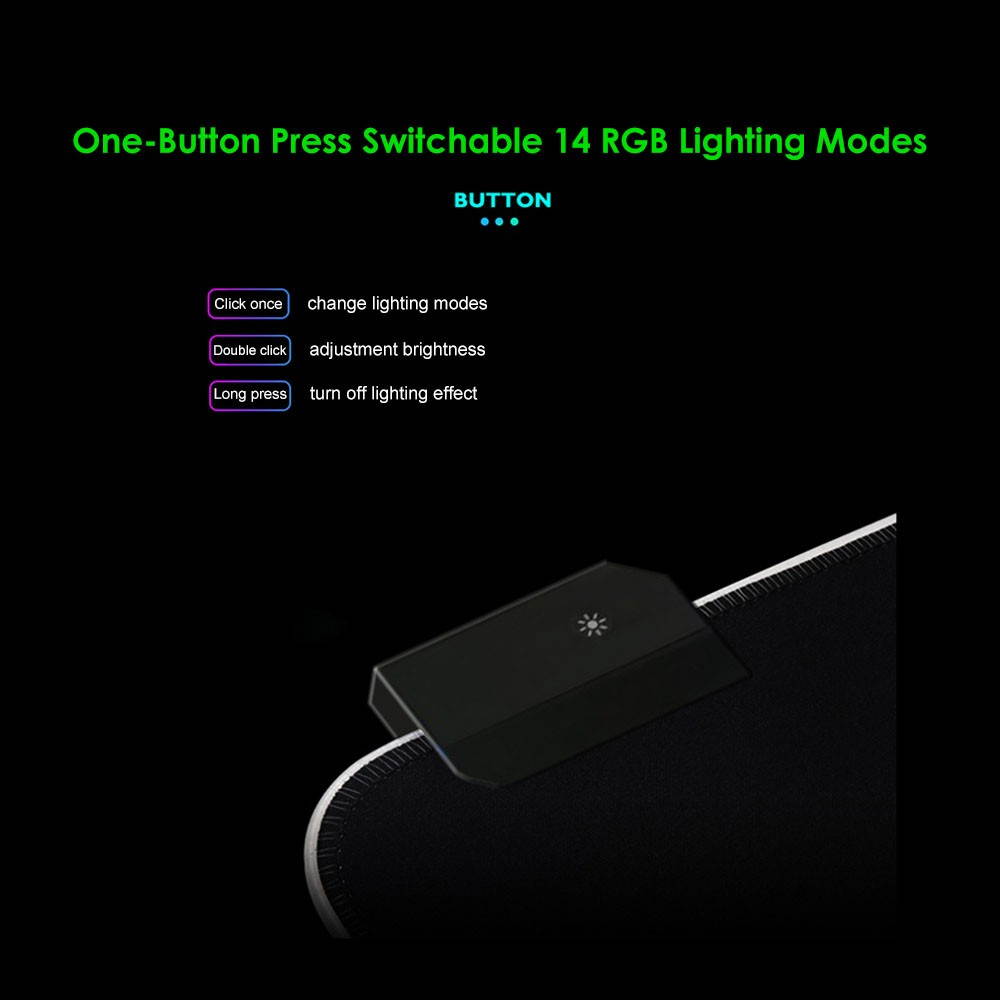 LEDs RGB Mouse Pad 14 Lighting Modes Gaming Extra Large Soft Extended Non Slip Mousepad for PC Laptop